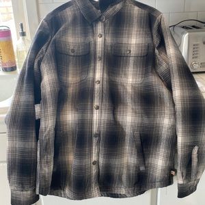 Thick carhartt flannel! Super cozy and fun! Great for winter months!